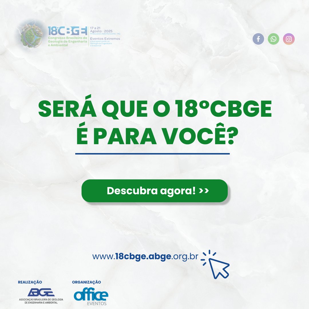 Capa da notícia Será que o Congresso Brasileiro de Geologia de Engenharia e Ambiental é pra você? 